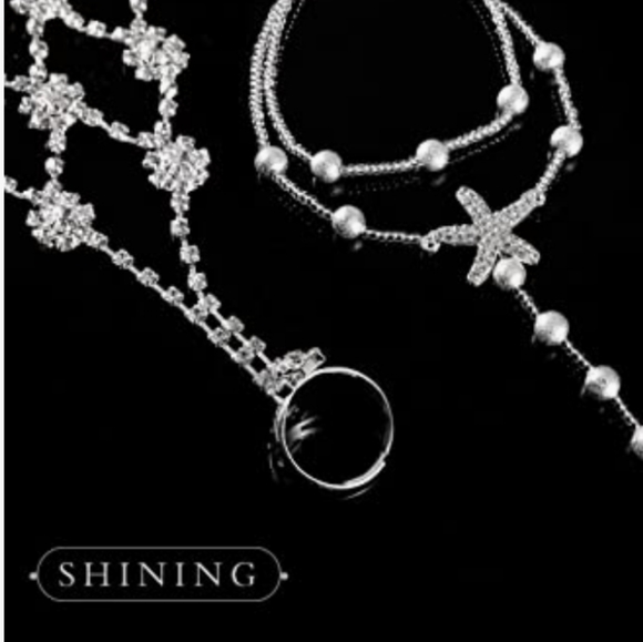 2 Pairs Body Jewelry Beachwear Bling Sandals NWT - Picture 5 of 6